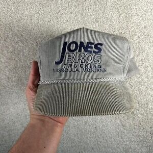 Vintage grey corduroy roped trucker style SnapBack hat cap